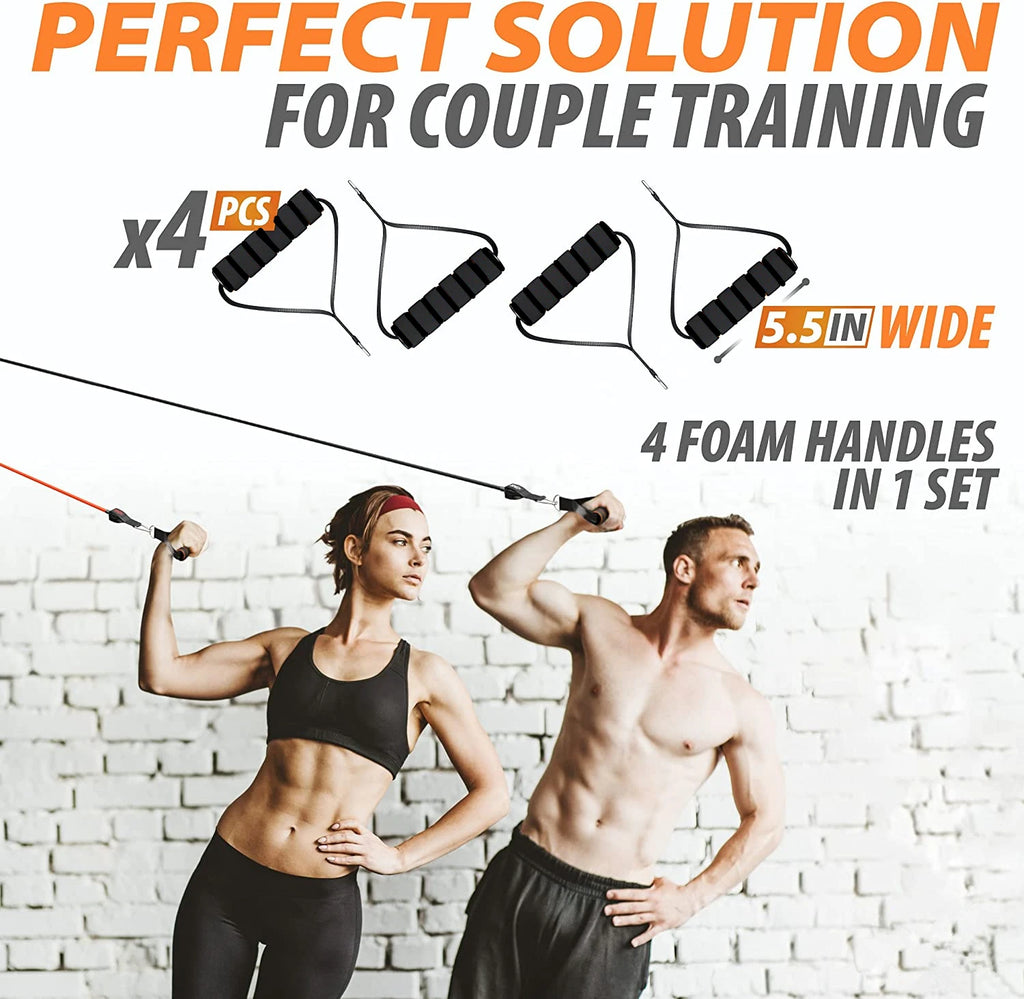 360Lbs Fitness Exercises Resistance Bands Set Elastic Tubes Pull Rope Yoga Band Training Workout Equipment for Home Gym Weight