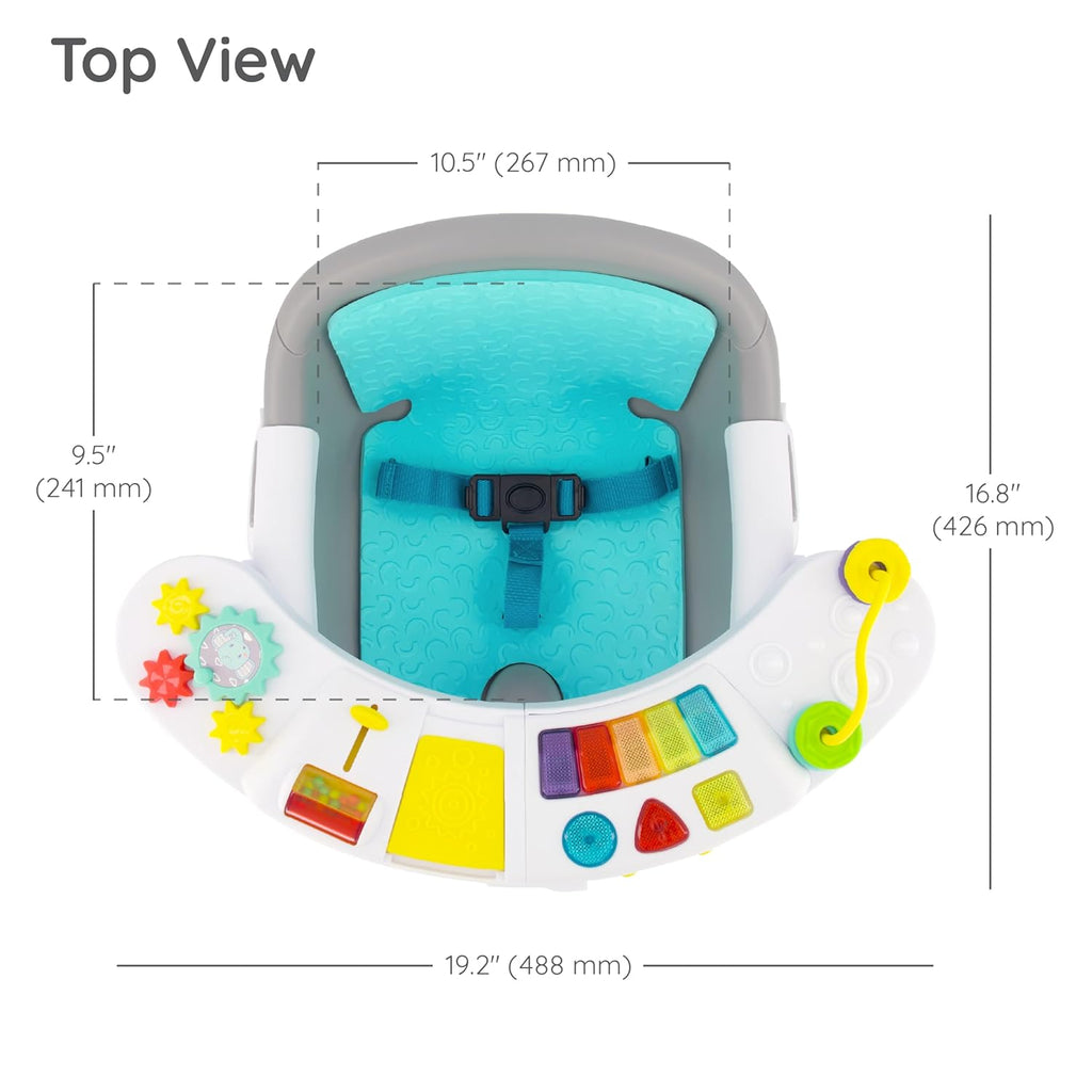 Music & Lights 3-In-1 Discovery Seat & Booster, Interactive Toddler Seat for Dining Table or Kitchen Chair, Baby Activity Center & Snack Tray, 20 Sounds & Songs, Lightweight Baby Essentials