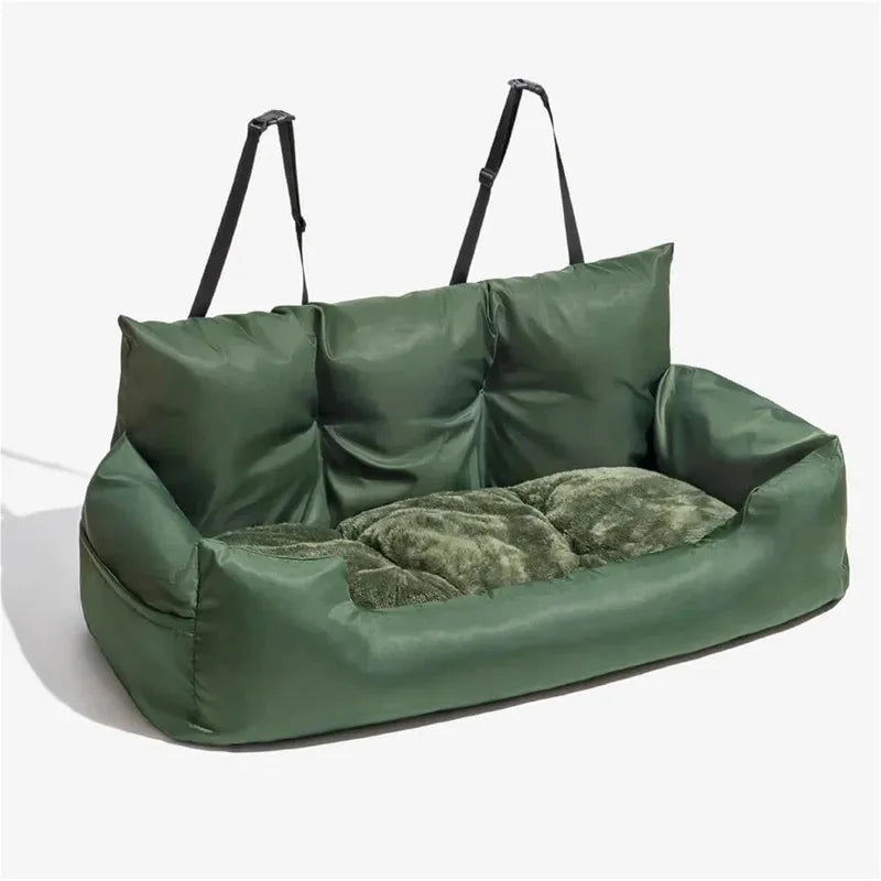 Luxury Removable Waterproof Dog Car Seat Dog Beds Pet Car Seat Portable Travel Dog Car Backseat Pet Carrier Bag Solid Pattern
