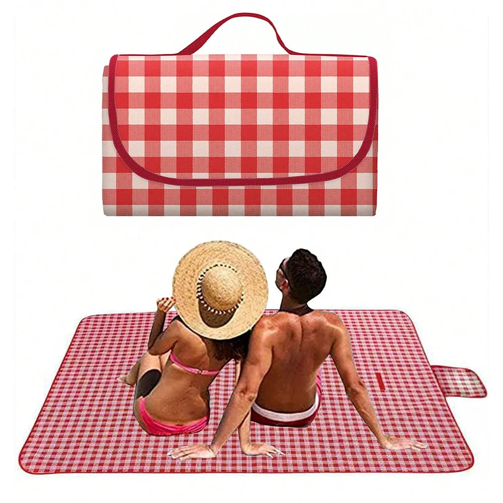 Picnic Blanket Beach Mat Extra 150X200Cm Sandproof Waterproof Camping Blanket Portable Travel Outdoor Indoor Family BBQ Grass
