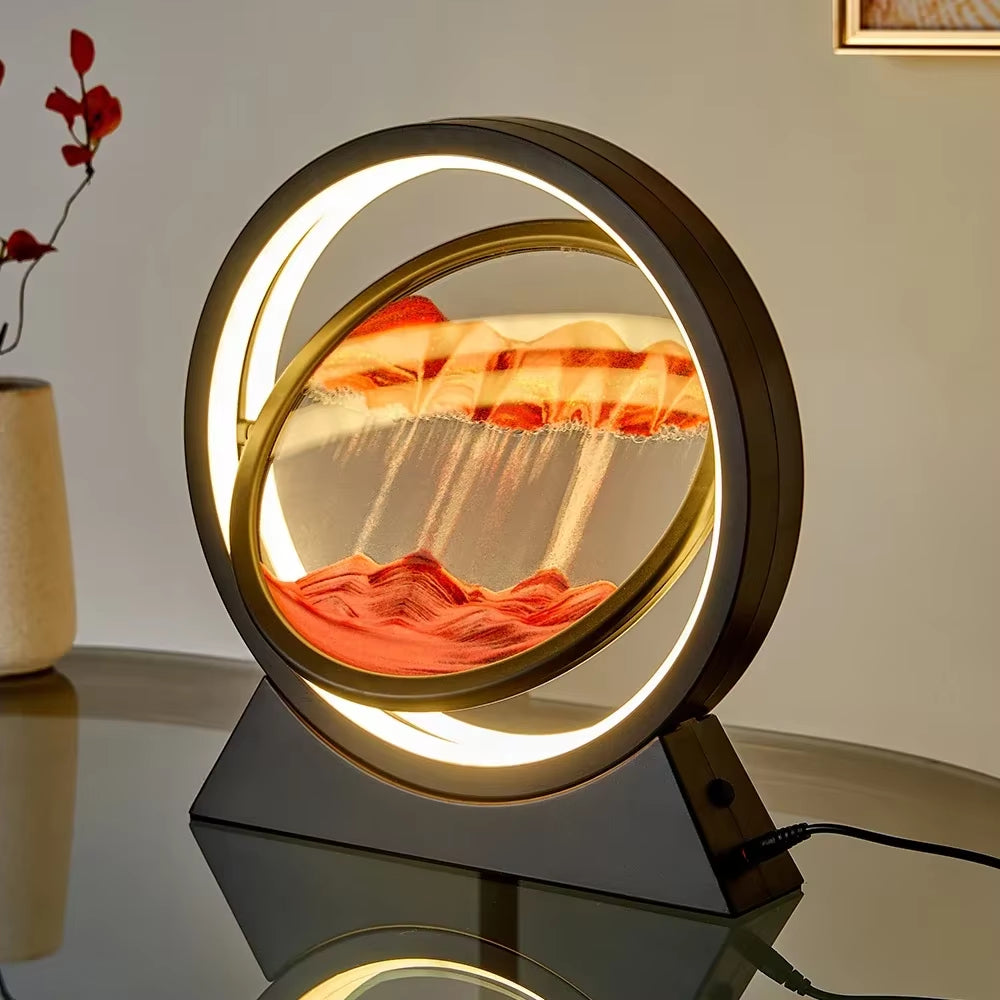 LED Creative Quicksand Table Lamp - 3D Hourglass Deep Sea Sandscape for Home Decor and Gifting