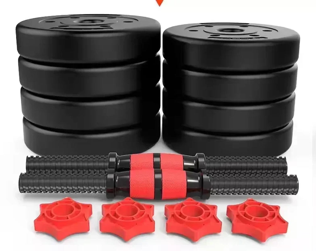 Portable Gym Muscle Weight Cement Dumbbells Barbells Set 10-20Kg Rubber Coated Cement Dumbbell Set