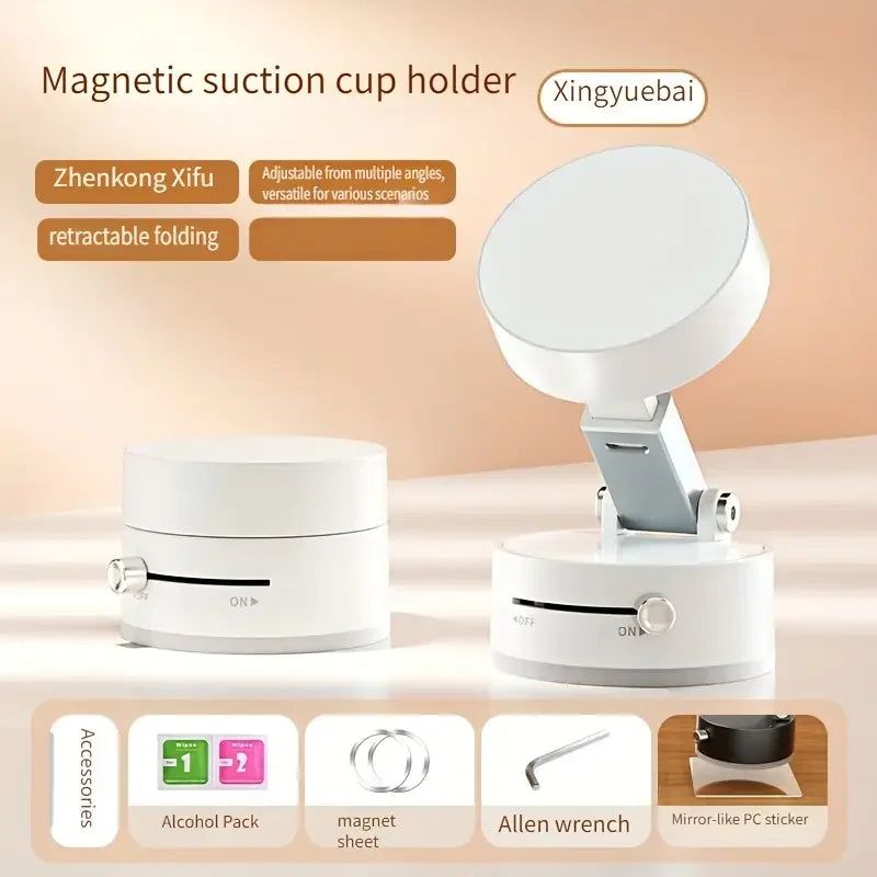Adjustable Vacuum Suction Cup Magnetic Phone Holder Lazy Multi-Functional Foldable Storage Holder Vacuum Suction Phone Holder