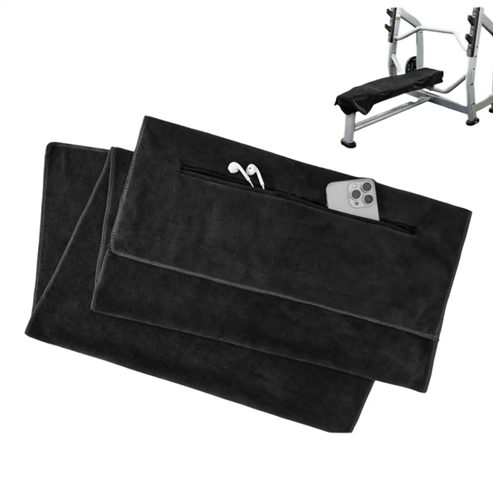 Premium Travel Gym Towel, Super Absorbent Microfiber Quick Dry for Yoga, Fitness, Tennis & Multi-Purpose Mat Bench Cover