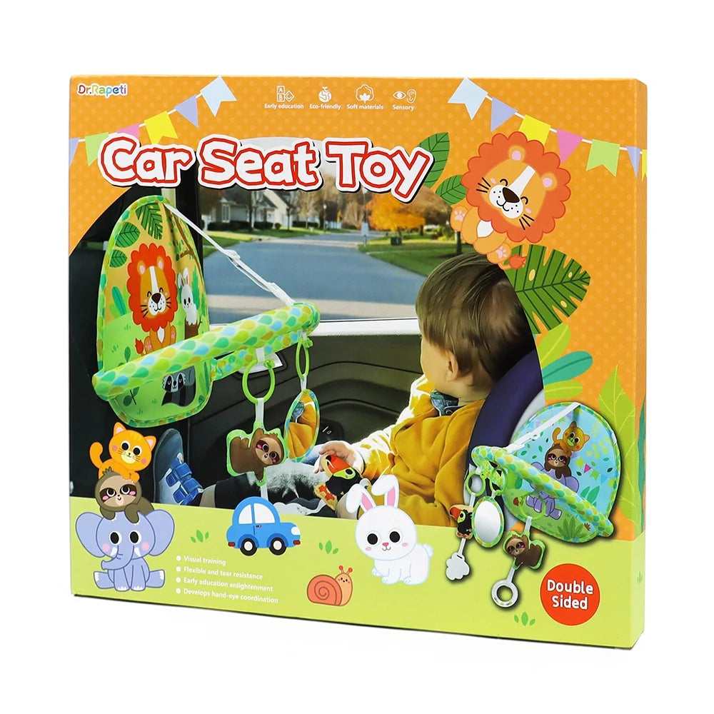 Rear-Facing Baby Car Seat Activity Toy - Double-Sided Travel Entertainment for Infants 0-12 Months