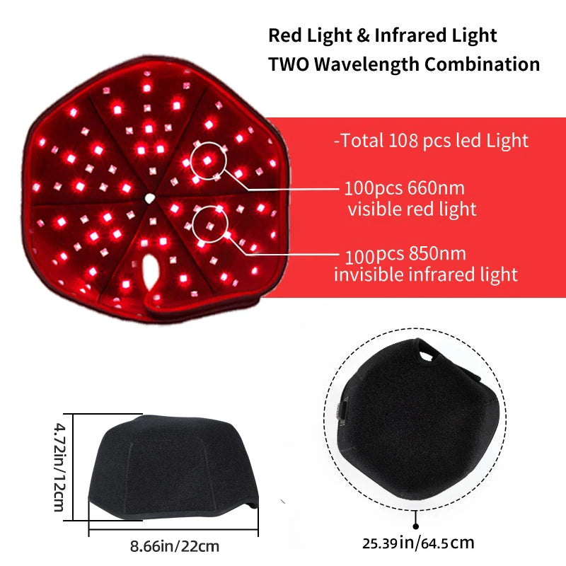 660NM 850NM Hair Growth Red Light Therapy Cap Device near Infrared LED Helmet for Prevant Loss Relief Scalp Home Use Beauty Tool
