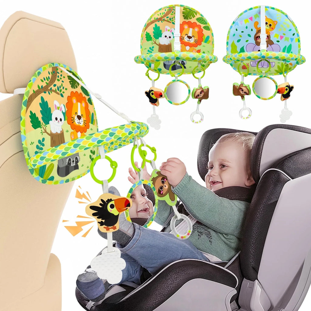 Rear-Facing Baby Car Seat Activity Toy - Double-Sided Travel Entertainment for Infants 0-12 Months