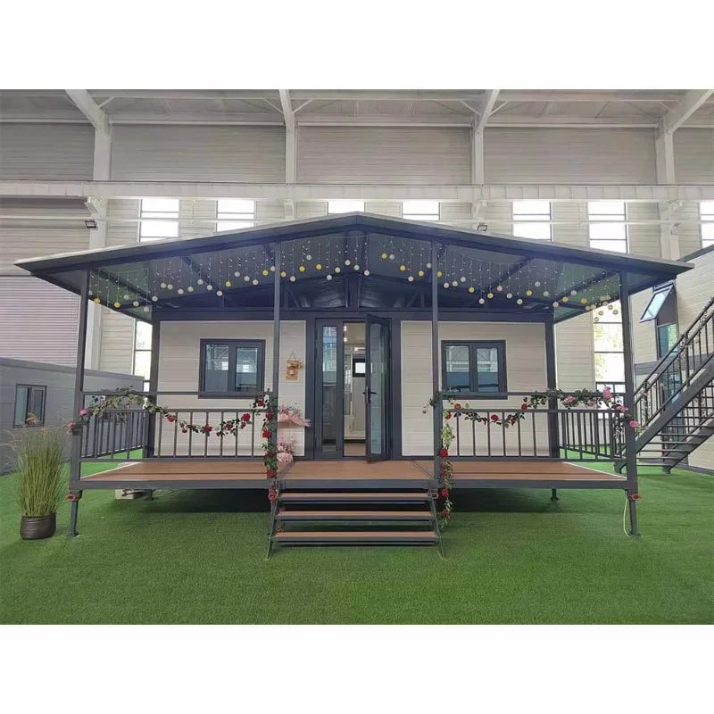 10FT Double Wing Folding Room Prefab Expandable Ready Made Foldable Folding Tiny Mobile Shipping Container Homes House