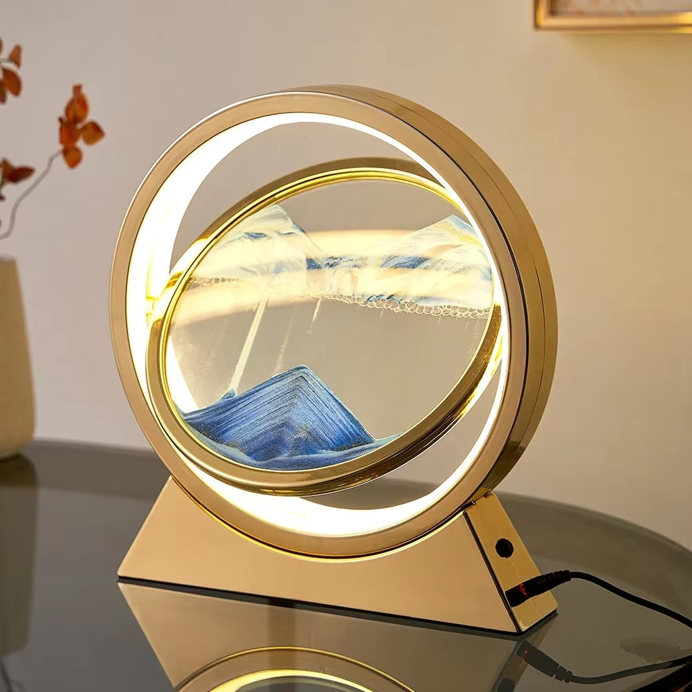 LED Creative Quicksand Table Lamp - 3D Hourglass Deep Sea Sandscape for Home Decor and Gifting