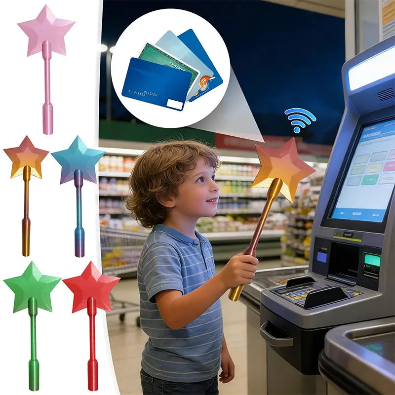 3D Printed Wand Tap to Pay Starlight Magic Wand Non-Contact Payment Card Holder Creative Star Payment Card Clip Decorative Bar