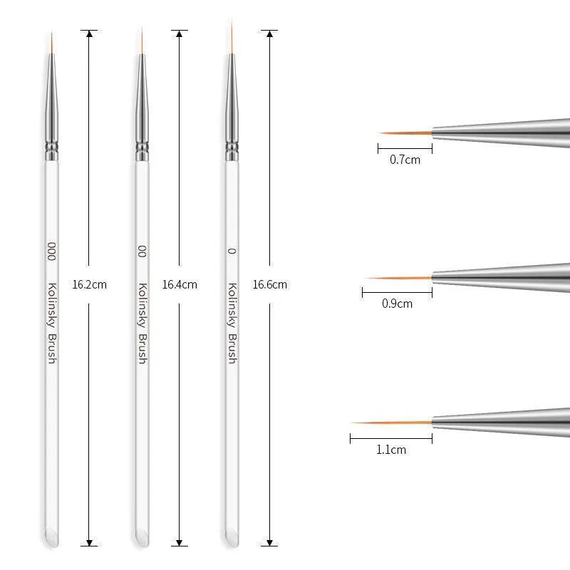 12Pcs Nail Art Brushes, Nail Art Tool Set, Dotting Tools, Dust Brush,Striping Brushes for Long Lines, Drawing Pen for Gel Polish