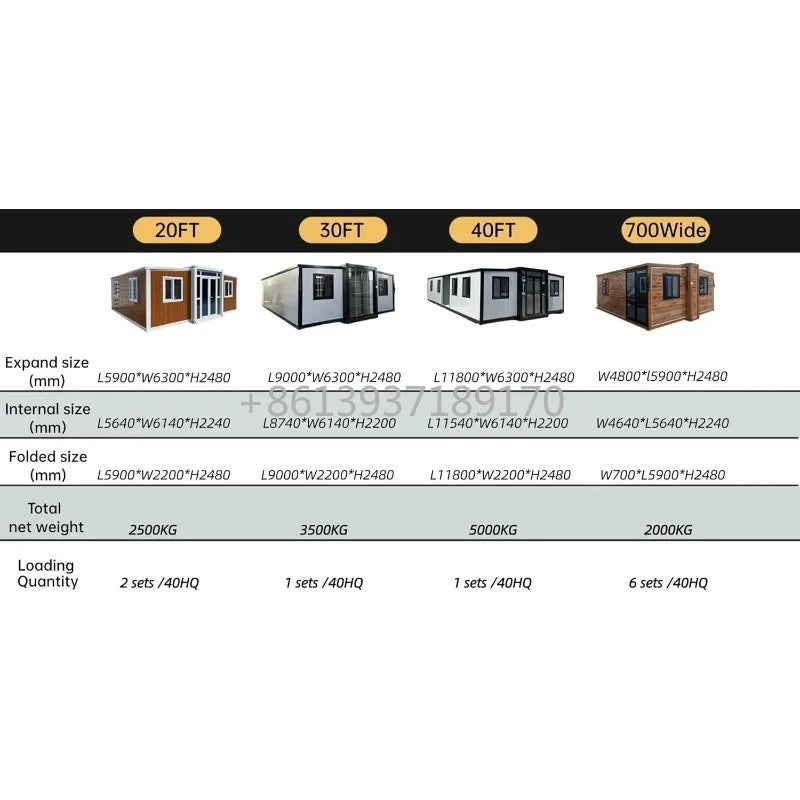 Expandable Prefab Tiny Home Folding Container House with Bedroom Kitchen Bathroom Suitable for 2-3 People