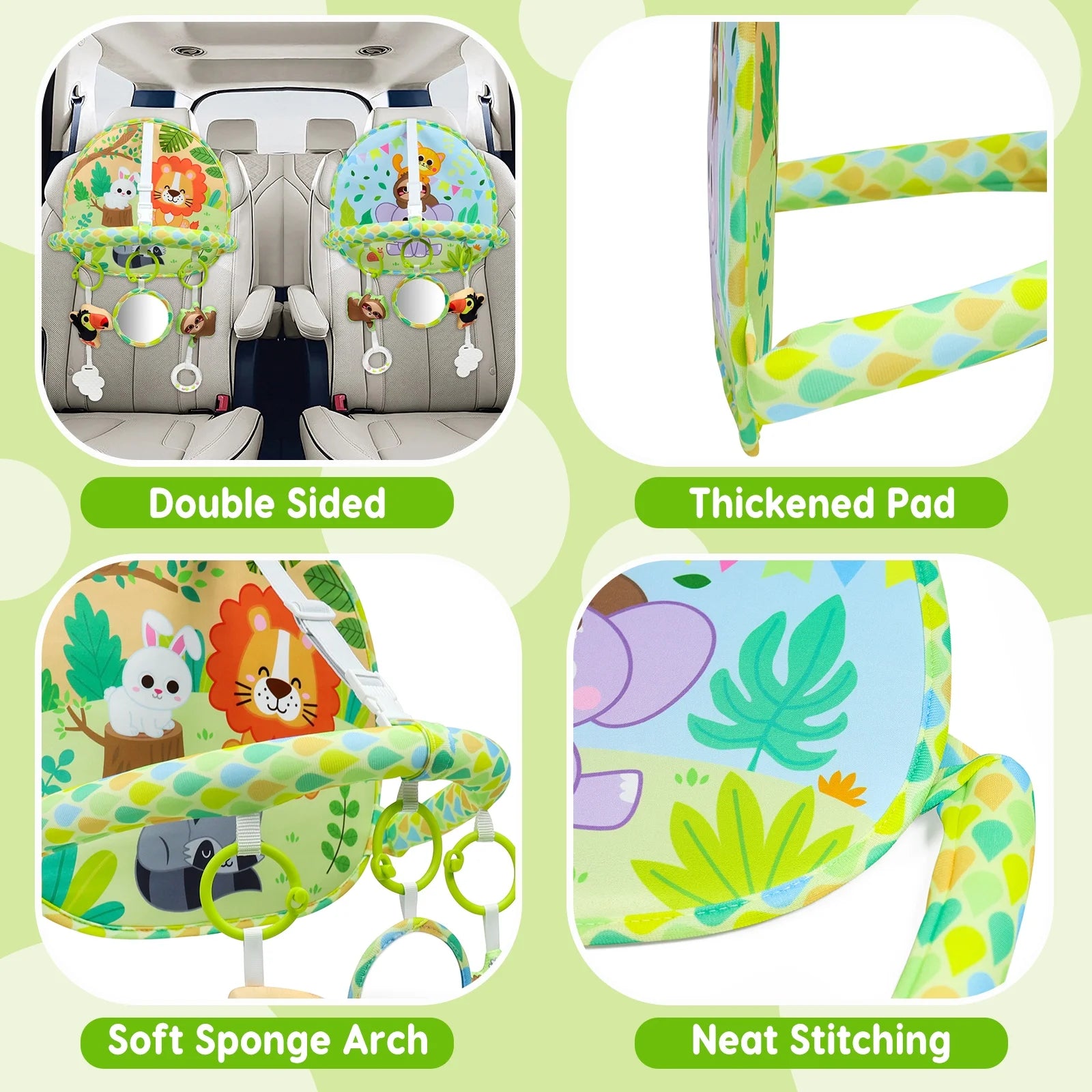 Rear-Facing Baby Car Seat Activity Toy - Double-Sided Travel Entertainment for Infants 0-12 Months