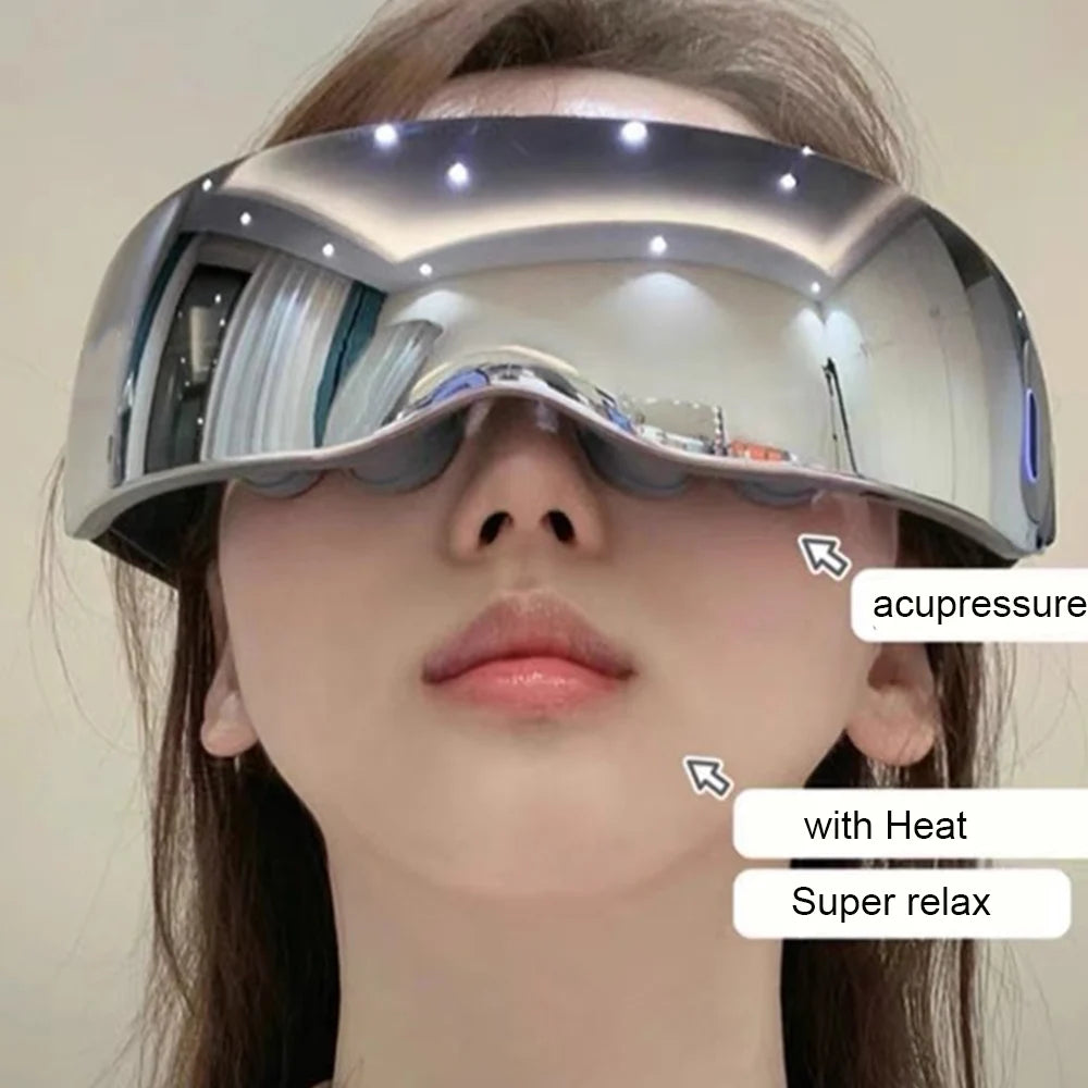 Super Relax Eye Massage Device Improve Sleeping Vibration Eye Massager with 12 Massage Heads Fatigue Relieve Eye Care