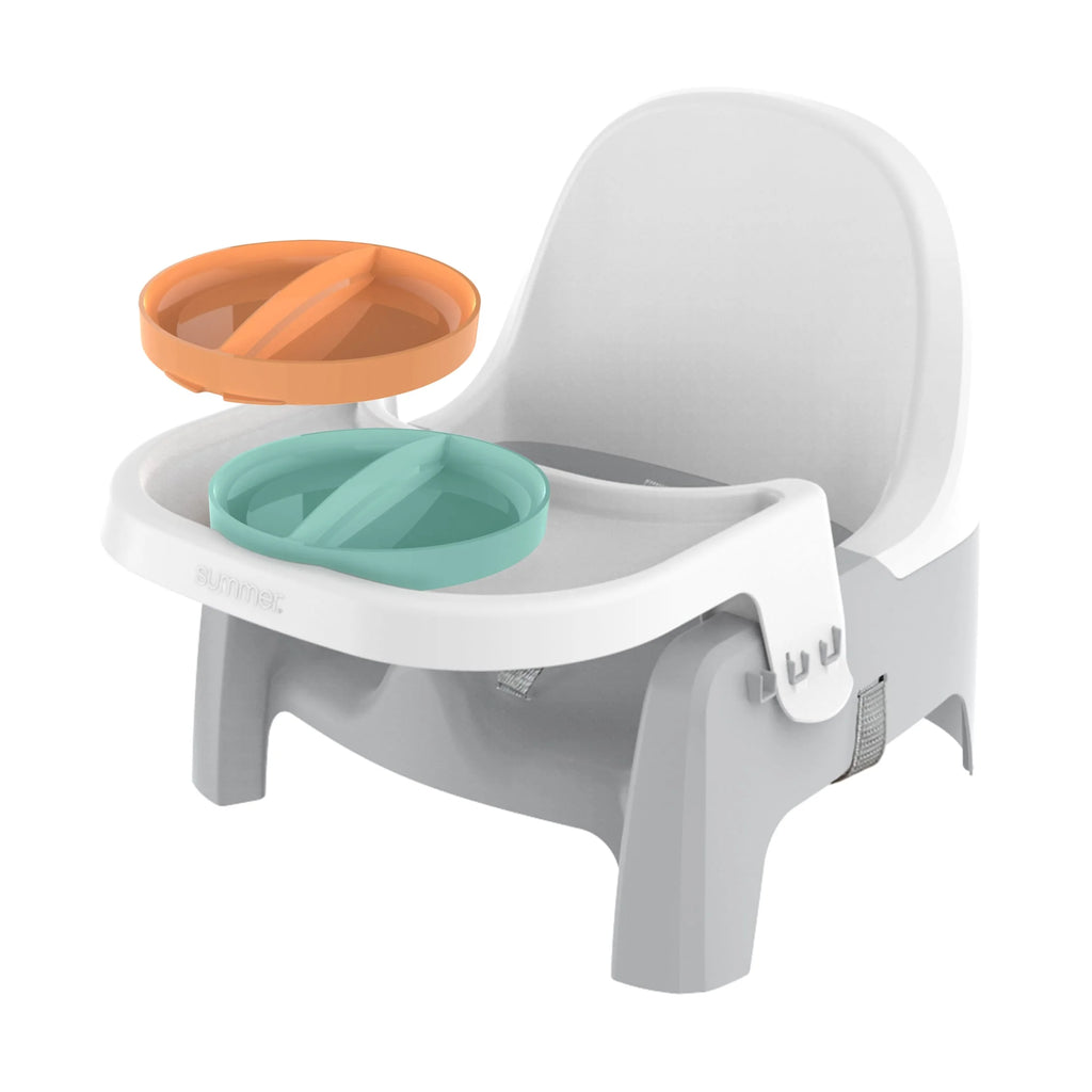 Deluxe Learn-To-Dine Feeding Seat for Ages 6 Months to 3 Years in Orange and Teal