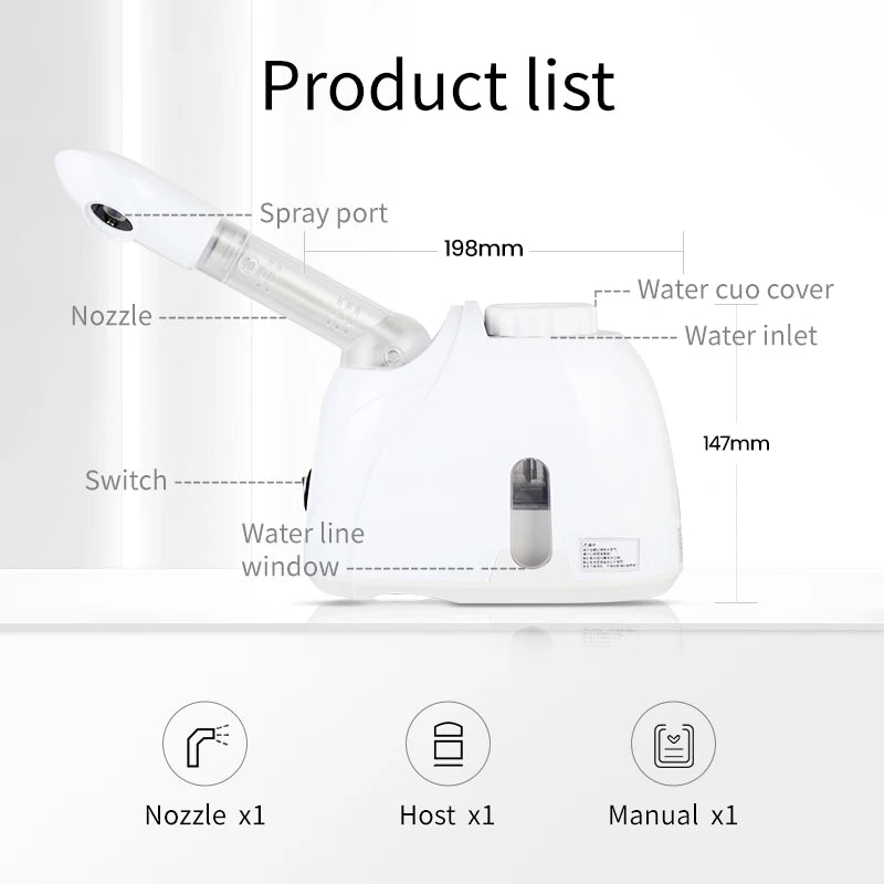 KSKIN Ozone Professional Facial Mist Sprayer for Skin Face Steamer Deep Cleaning Ionic Facial Steamer