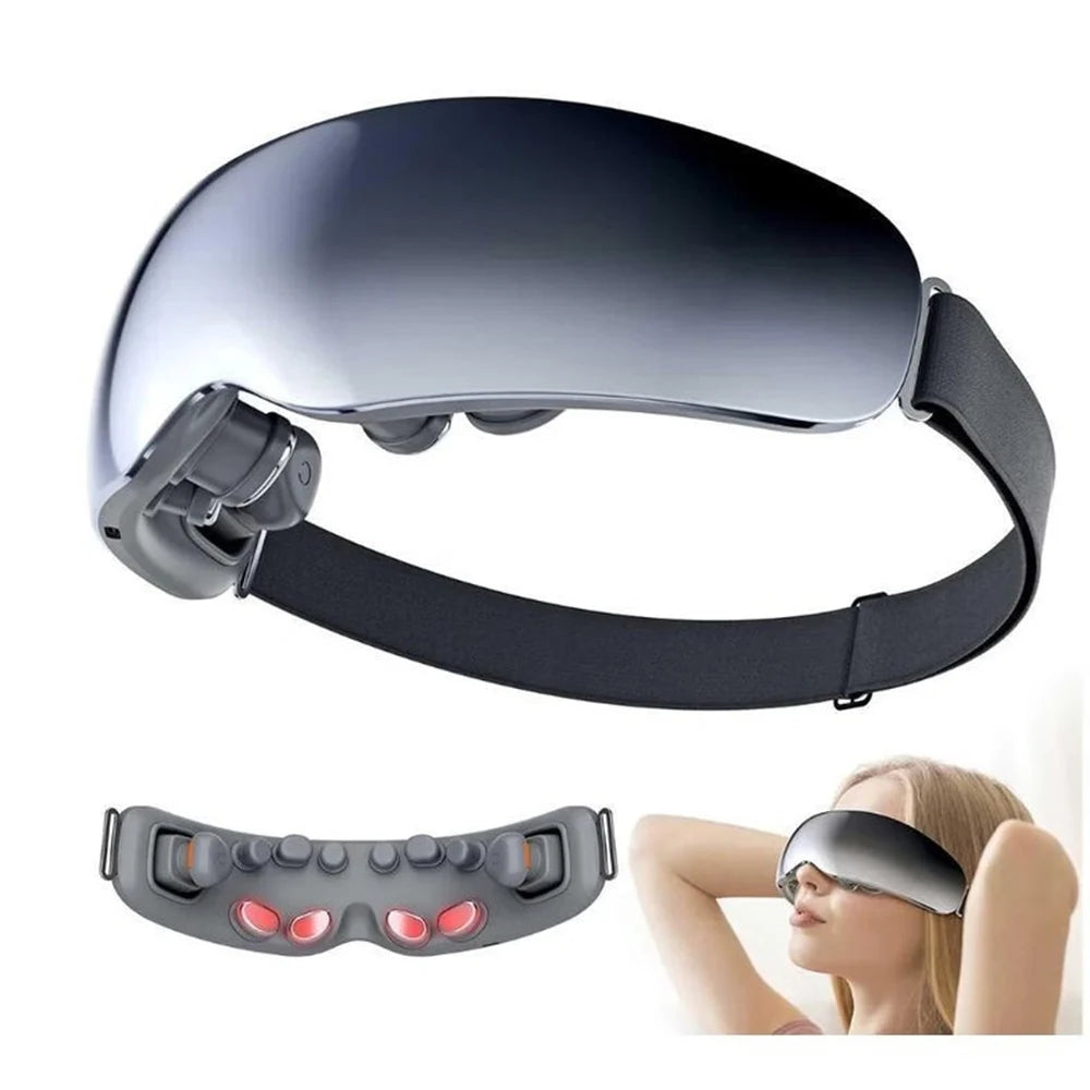 Super Relax Eye Massage Device Improve Sleeping Vibration Eye Massager with 12 Massage Heads Fatigue Relieve Eye Care