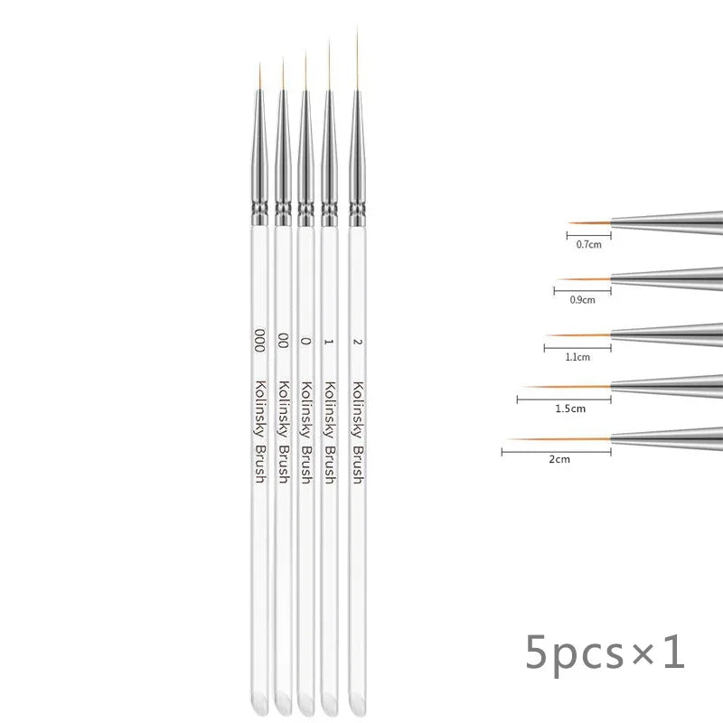 12Pcs Nail Art Brushes, Nail Art Tool Set, Dotting Tools, Dust Brush,Striping Brushes for Long Lines, Drawing Pen for Gel Polish