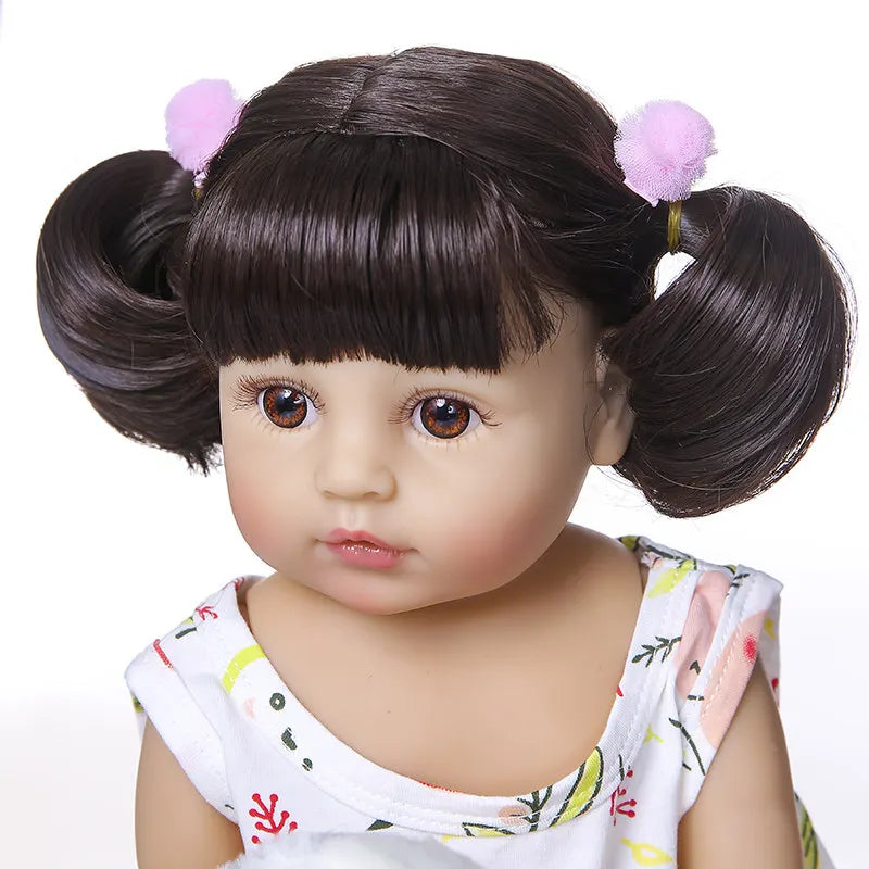 Golden Hair for 48-58Cm Reborn Doll Sticked Long Hair Wig Fits19--23Inch Silicone Reborn Baby Dolls Curl Hair DIY Doll Accessory