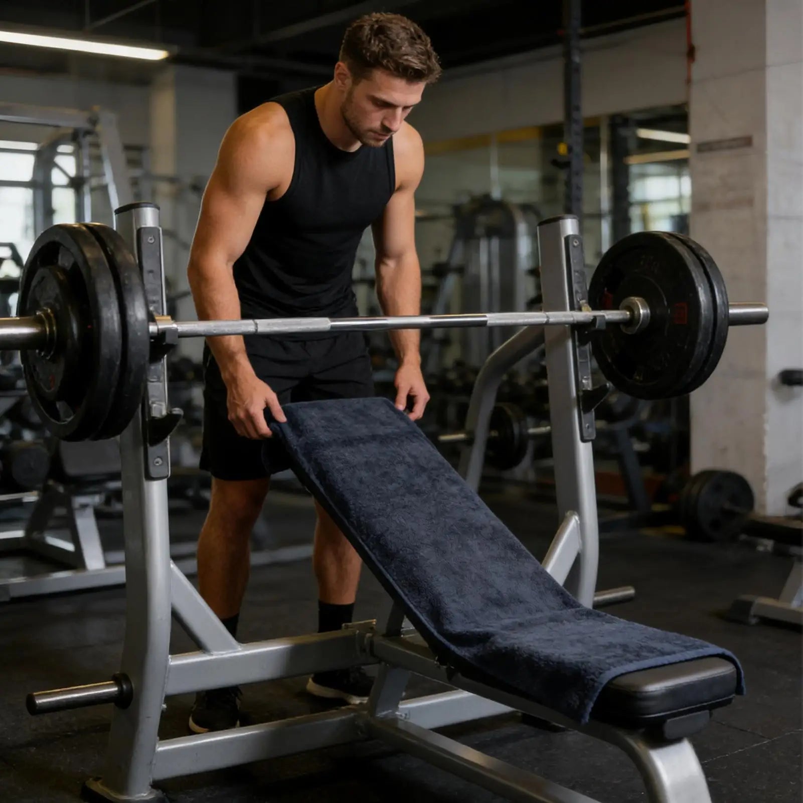 Premium Travel Gym Towel, Super Absorbent Microfiber Quick Dry for Yoga, Fitness, Tennis & Multi-Purpose Mat Bench Cover