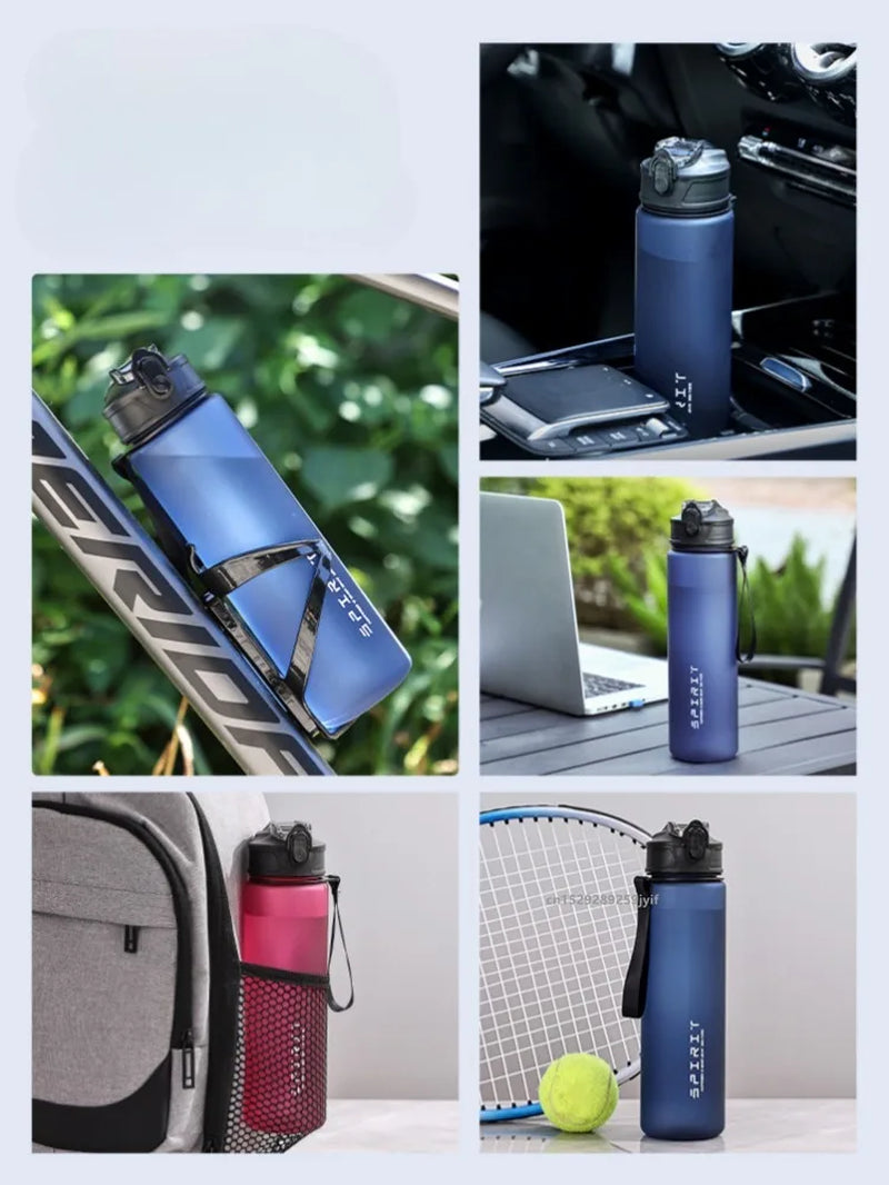 750Ml Water Bottle with Straw Time Marker Large Capacity Motivational Plastic Leakproof Water Jug for Gym Travel Outdoor Sports