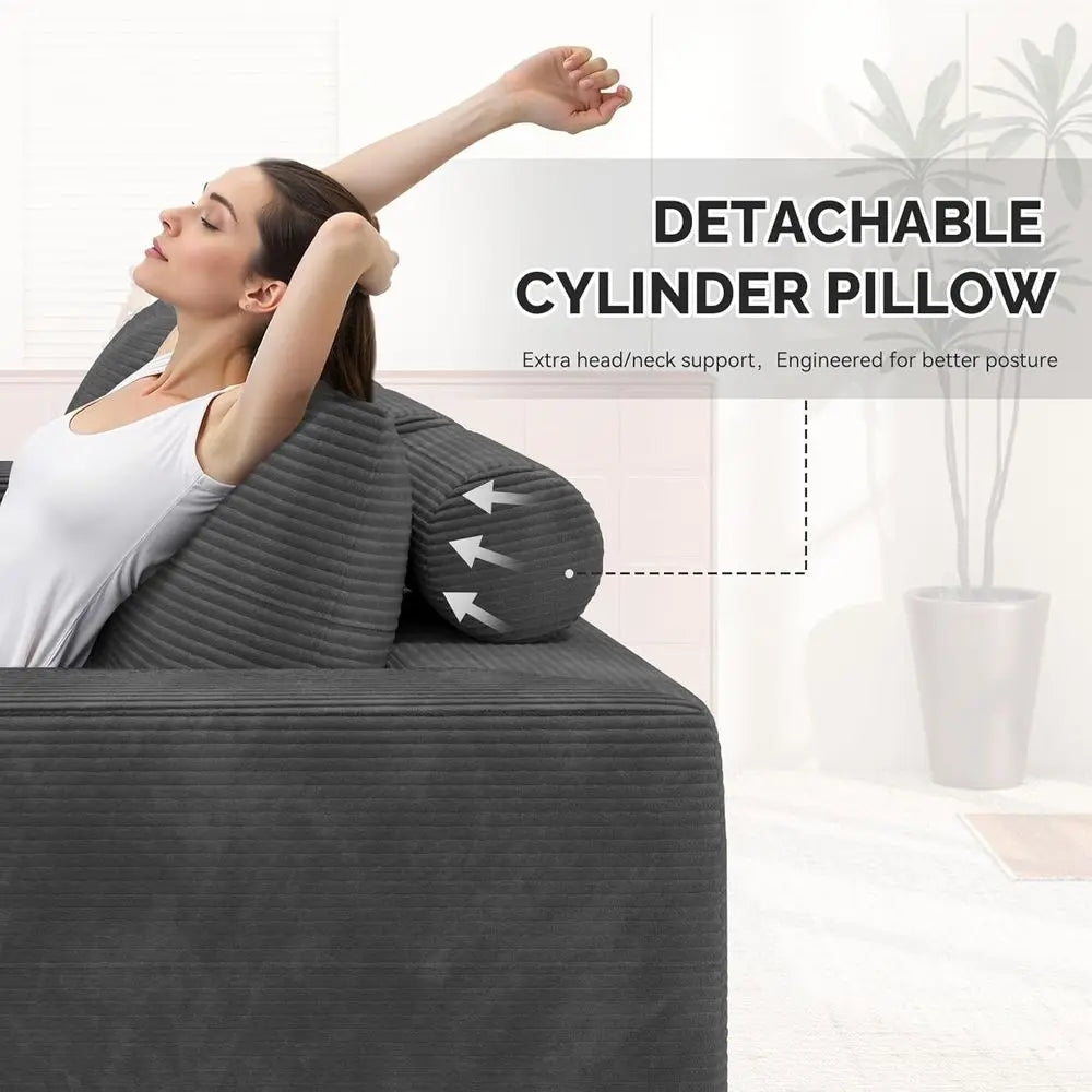 L-Shape Sectional Sofa with Chaise, Deep Seating, Comfortable Couch for Living Room, Easy Assembly, 1 Piece
