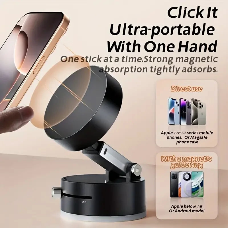 Adjustable Vacuum Suction Cup Magnetic Phone Holder Lazy Multi-Functional Foldable Storage Holder Vacuum Suction Phone Holder