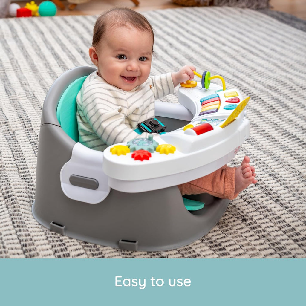 Music & Lights 3-In-1 Discovery Seat & Booster, Interactive Toddler Seat for Dining Table or Kitchen Chair, Baby Activity Center & Snack Tray, 20 Sounds & Songs, Lightweight Baby Essentials