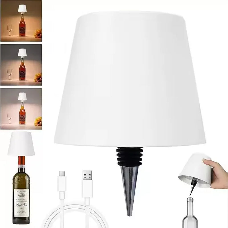 2026 LED Bottle Table Lamp Touch 3 Colors Rechargeable Portable Desktop Decoration Lamp for Bar Restaurant Camping Atmosphere De
