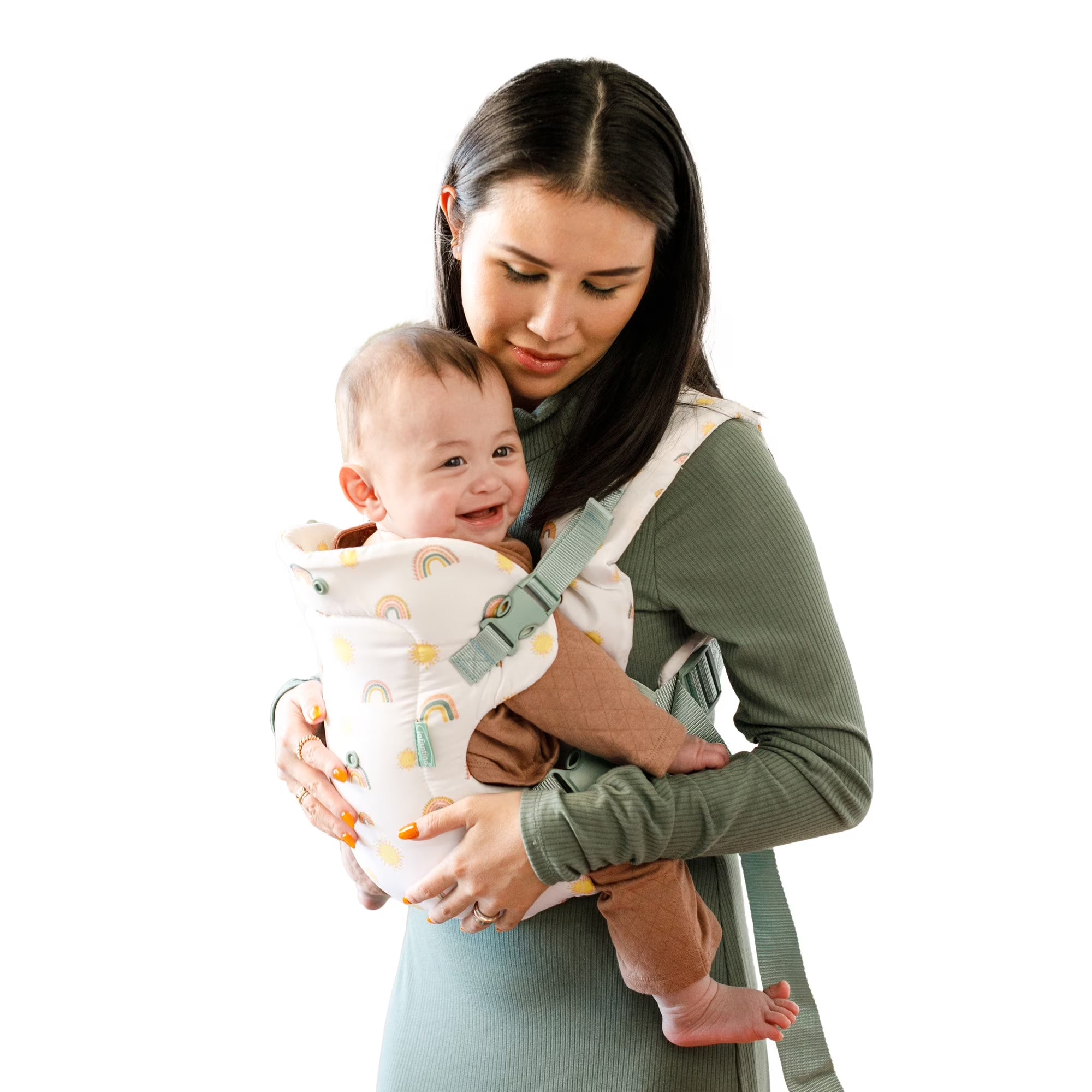 4-in-1 Convertible Baby Carrier - Unisex, 4 Positions, Suitable for Infants 0+ Months, Weight Capacity 8-32 lbs, Black & Gray Leopard Design
