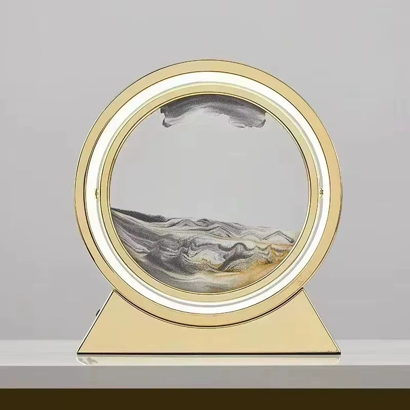 LED Creative Quicksand Table Lamp - 3D Hourglass Deep Sea Sandscape for Home Decor and Gifting