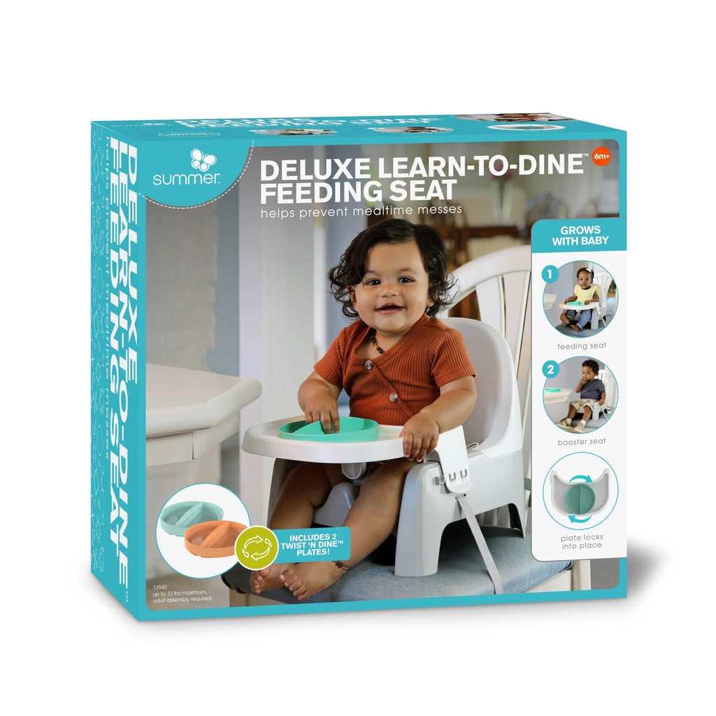 Deluxe Learn-To-Dine Feeding Seat for Ages 6 Months to 3 Years in Orange and Teal