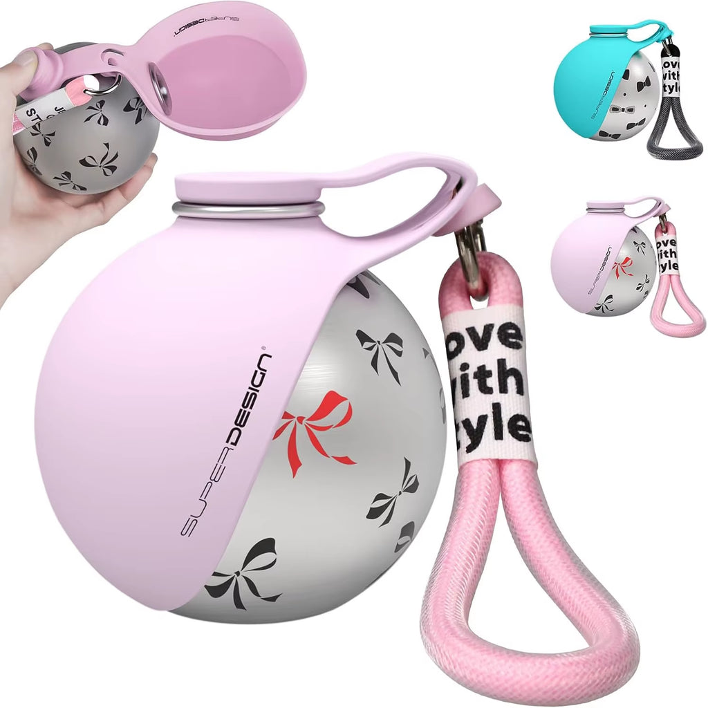 Portable Dog Water Bottle for Small Dogs Leak-Proof & Compact Dog Travel Water Bottle -Stainless Steel Bottle & Silicone Bowl