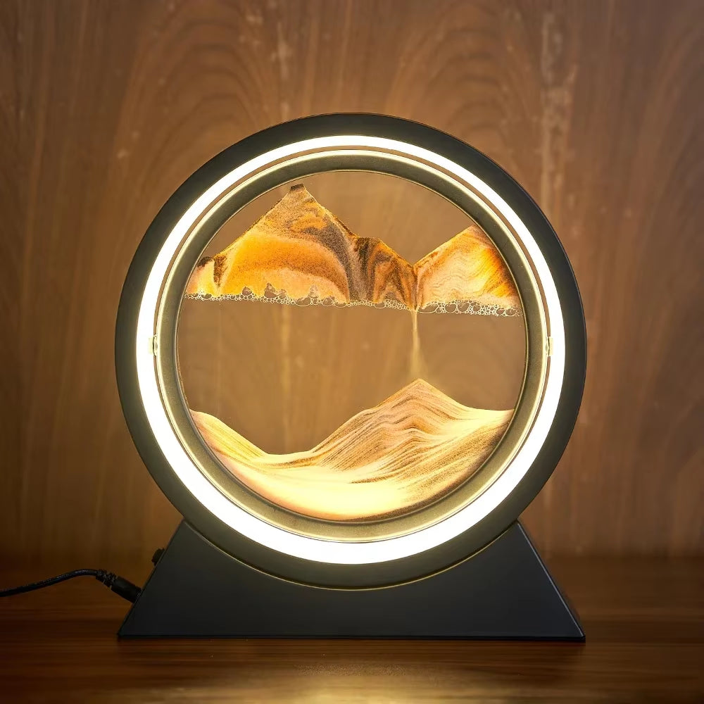 LED Creative Quicksand Table Lamp - 3D Hourglass Deep Sea Sandscape for Home Decor and Gifting