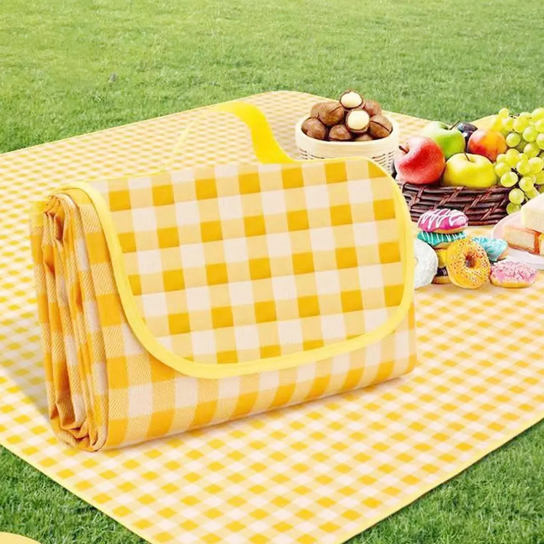 Picnic Blanket Beach Mat Extra 150X200Cm Sandproof Waterproof Camping Blanket Portable Travel Outdoor Indoor Family BBQ Grass