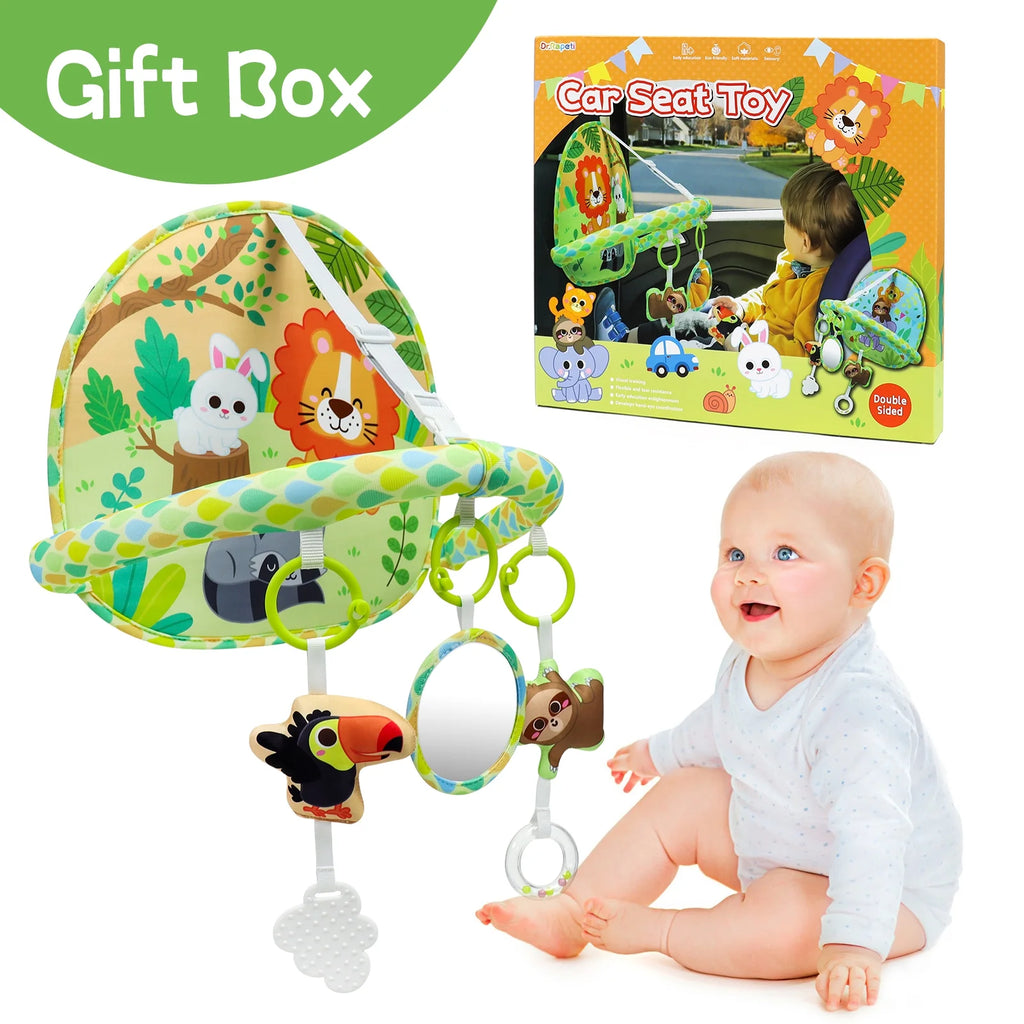 Rear-Facing Baby Car Seat Activity Toy - Double-Sided Travel Entertainment for Infants 0-12 Months