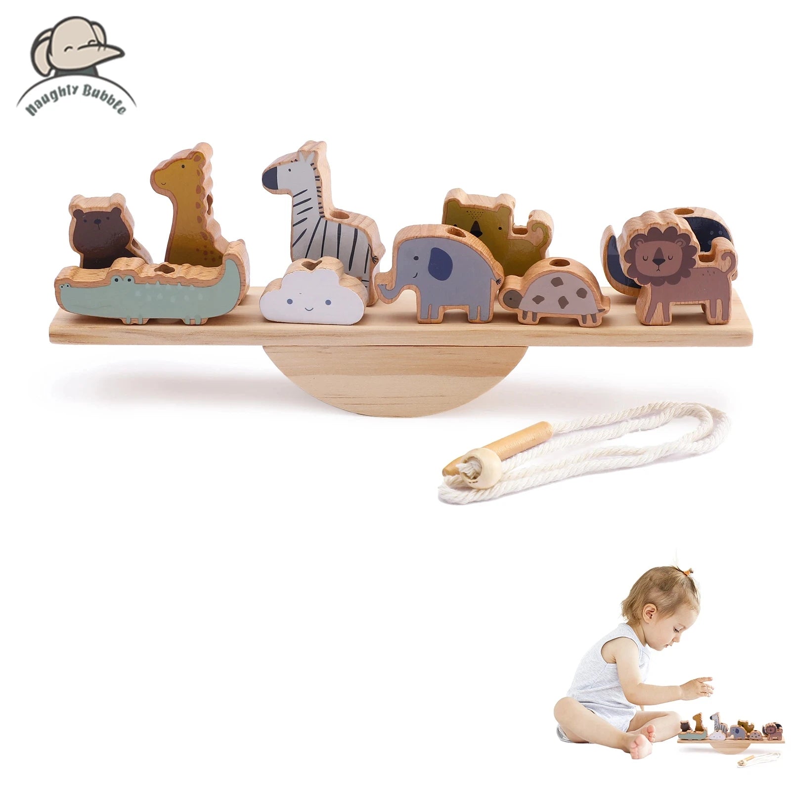 Montessori Sensory Stacking Toys for Infants - Wooden Forest House Replicas for Early Childhood Education and Play