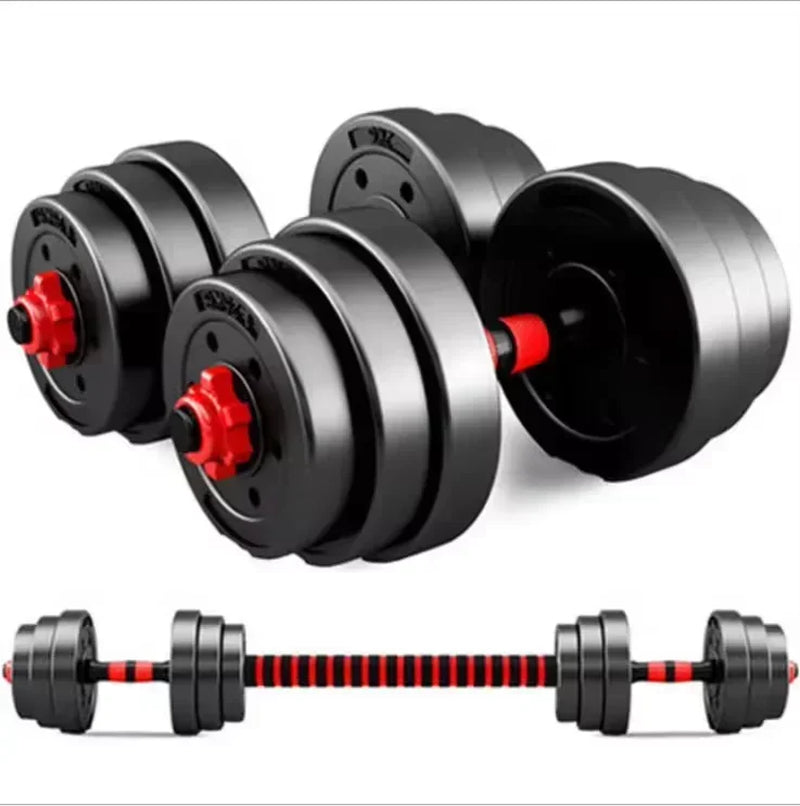 Portable Gym Muscle Weight Cement Dumbbells Barbells Set 10-20Kg Rubber Coated Cement Dumbbell Set