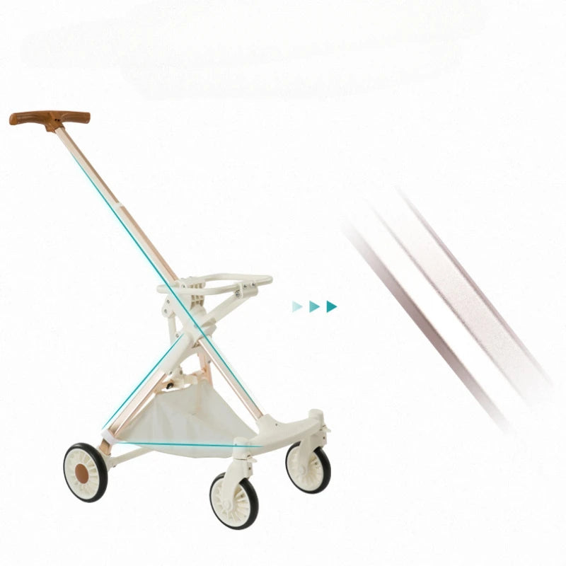 Lightweight Four-Wheel Pet Stroller Foldable Cat Stroller Portable Multifunctional Carrying Basket Outdoor Travel Pet Supplies
