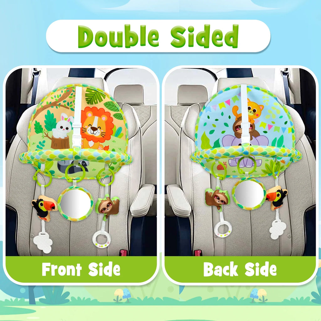 Rear-Facing Baby Car Seat Activity Toy - Double-Sided Travel Entertainment for Infants 0-12 Months
