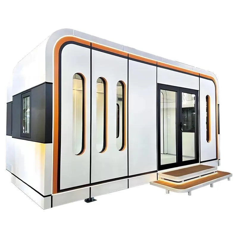 Portable Living Container Tiny House 20ft Foldable Prefab Mobile Modular Office Home Expandable Steel Frame