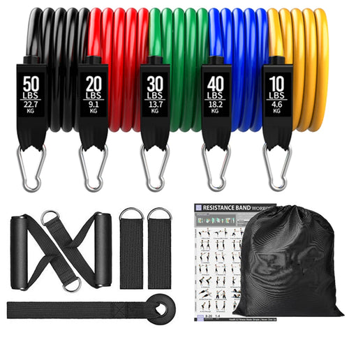 360Lbs Fitness Exercises Resistance Bands Set Elastic Tubes Pull Rope Yoga Band Training Workout Equipment for Home Gym Weight