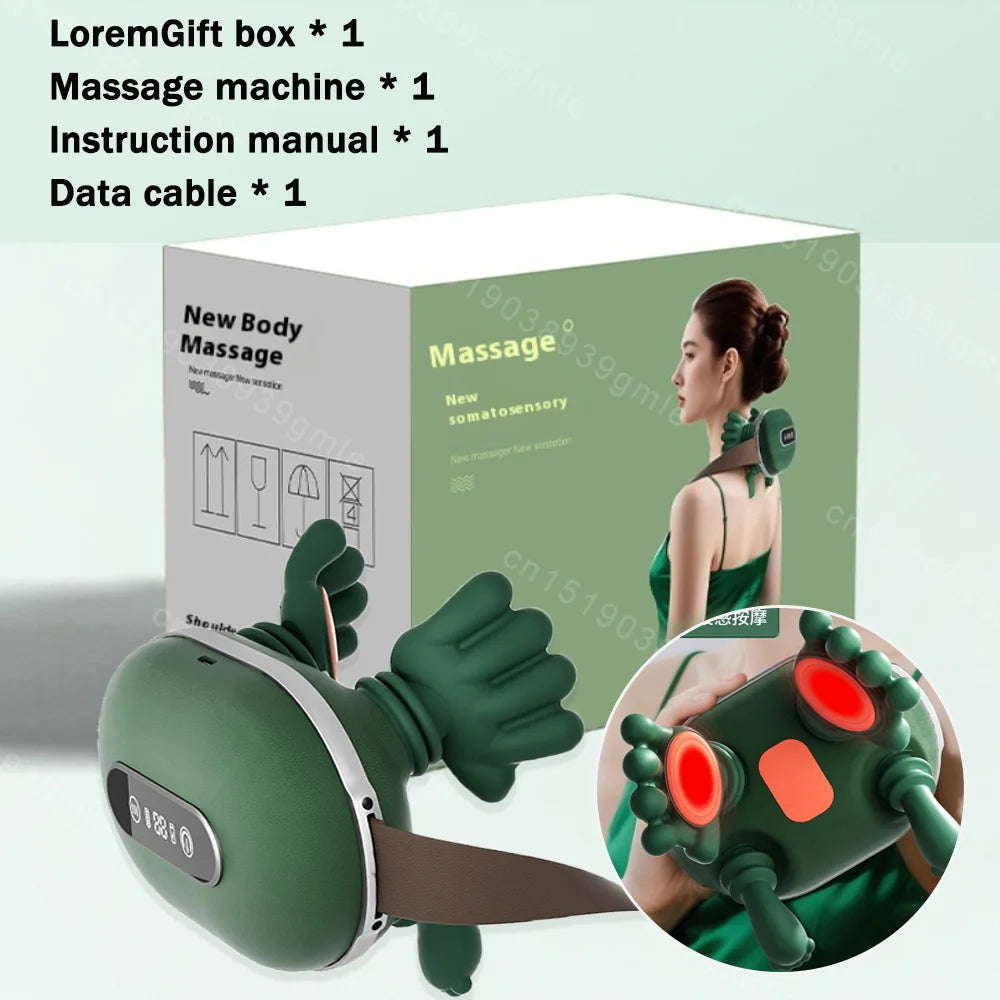 2 In1 Neck Back Massage Bionic Shoulder Massage Pillow Heated Knead Cervic Body Fatigue Relief Relax Muscle Gifts for Female/Man