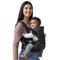 4-in-1 Convertible Baby Carrier - Unisex, 4 Positions, Suitable for Infants 0+ Months, Weight Capacity 8-32 lbs, Black & Gray Leopard Design