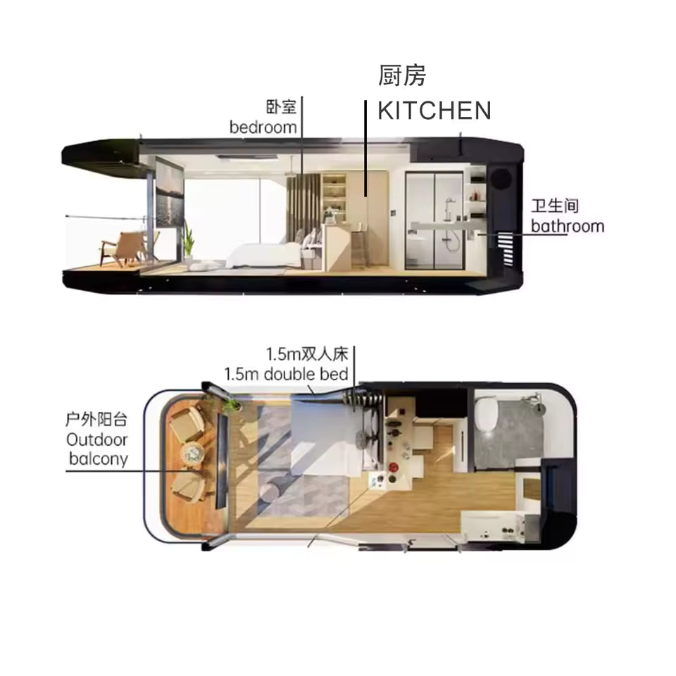 Ready Made 20Ft 40Ft Container Expandable Prefabricated House 2 3 4 5 Bedroom Price Prefab Light Steel Villa Mobile Home