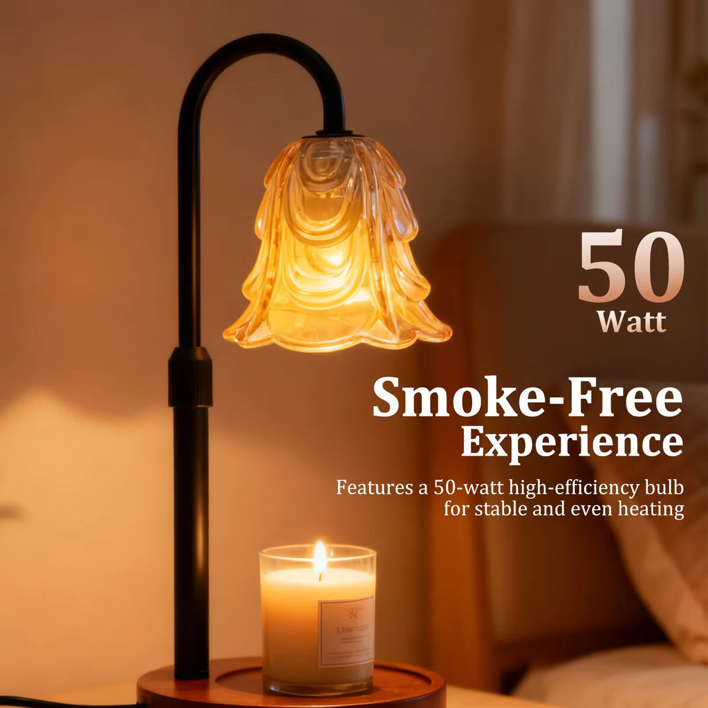 Flower Candle Warmer Lamp with Timer 4 Speed Dimmable Height Adjustable Base House Warming Birthday Gifts New Home Decor