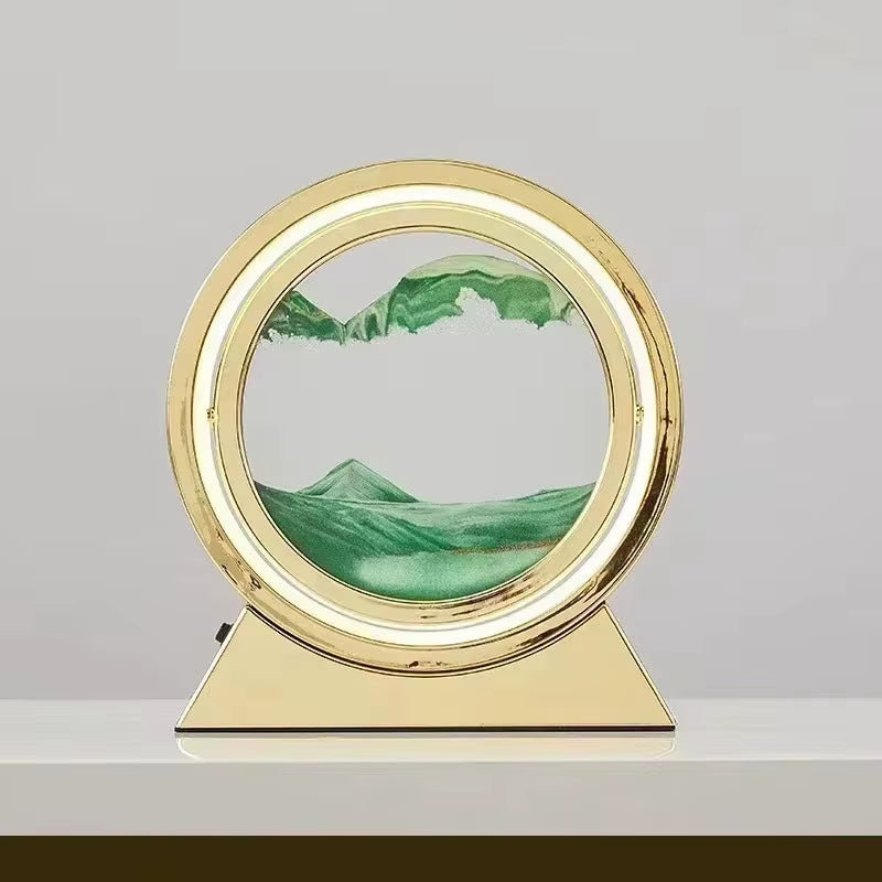 LED Creative Quicksand Table Lamp - 3D Hourglass Deep Sea Sandscape for Home Decor and Gifting
