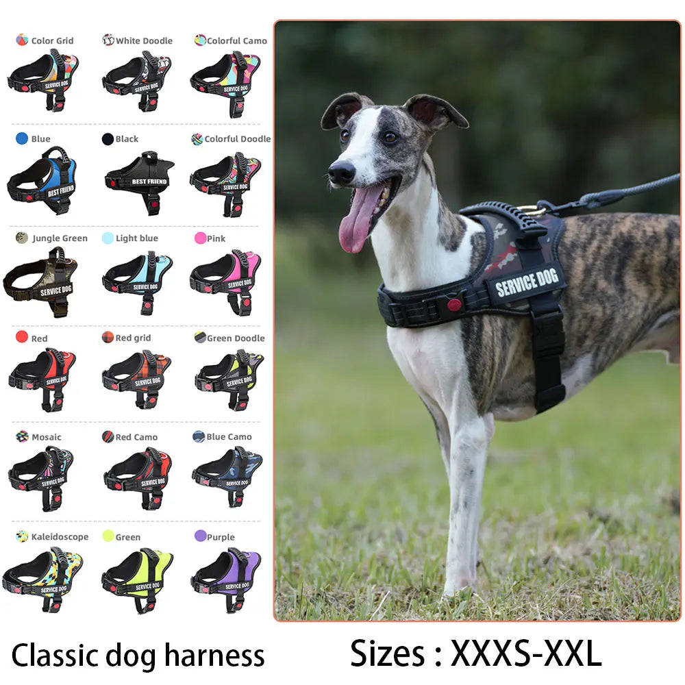 Pet Customizable Harness Vest for Small Medium Large Dog Classic Luxury Walking Dog Harness Adjustable No Pull Safe Pet Supplies