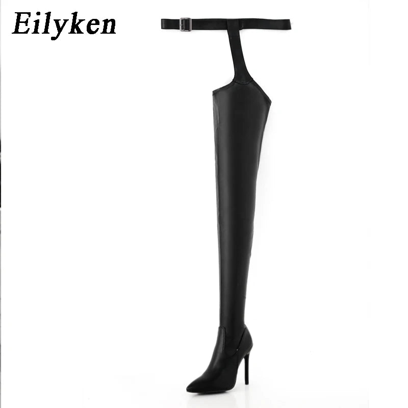 Eilyken Fashion High Quality Style Women over the Knee Boots Thin Heels for Pointed Toe Dance Club Shoes Botas Largas Mujer