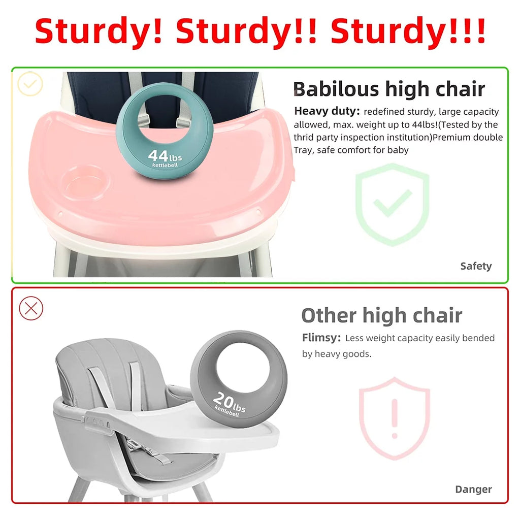 4-in-1 Convertible Baby High Chair with Five-Point Safety Harness, Dinner Plate, and Toy Rack - Portable Toddler Dining Chair in Purple